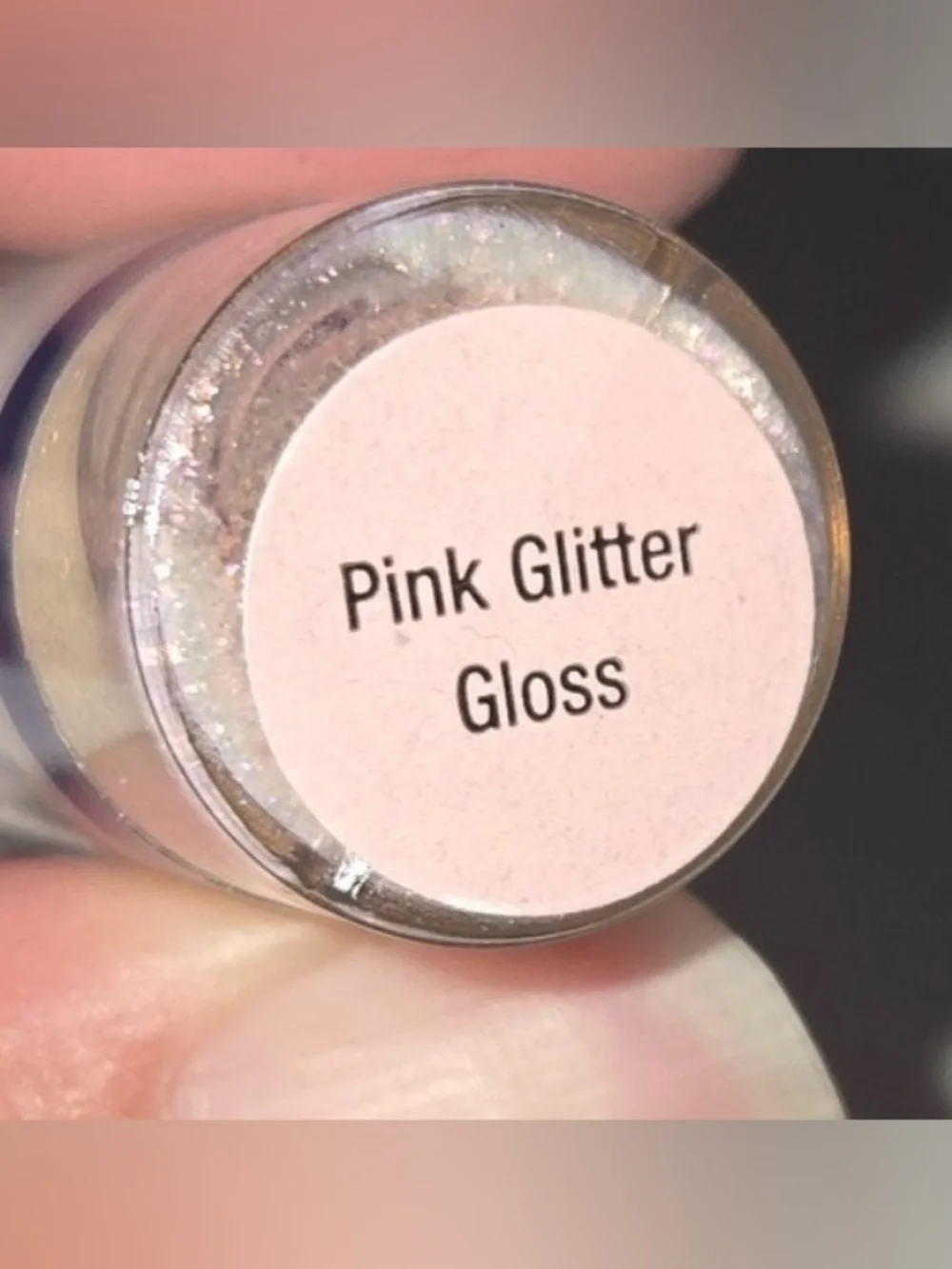 Pink Glitter Lip Gloss - Clear Shiny Finish Lipsense Gloss